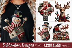 Preppy Rustic Christmas Patchwork Sublimation Designs Product Image 6