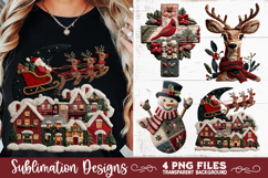 Preppy Rustic Christmas Patchwork Sublimation Designs Product Image 7
