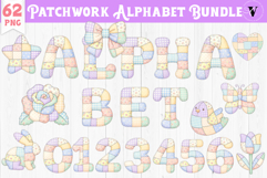 Cute Patchwork Alphabet bundle | Patchwork Animals, flowers Product Image 1