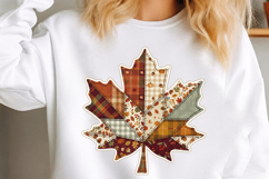 Patchwork Autumn Maple Leaf PNG Product Image 3