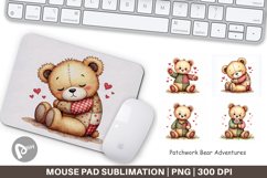 Patchwork Bear Adventures Mouse Pad Product Image 1