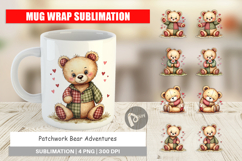 Patchwork Bear Adventures Mug Wrap Product Image 1