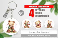 Patchwork Bear Adventures Keychain Product Image 1