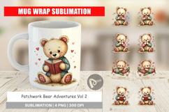Patchwork Bear Adventures Mug Wrap Product Image 1