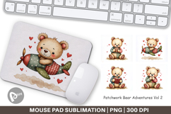 Patchwork Bear Adventures Mouse Pad Product Image 1