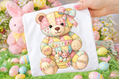 Patchwork Easter PNG, Happy Easter PNG, Easter Bear PNG Product Image 2