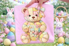 Patchwork Easter PNG, Happy Easter PNG, Easter Bear PNG Product Image 3