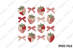 Patchwork Boho Summer Strawberry PNG Product Image 1