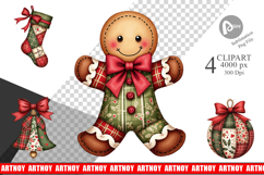 Patchwork Christmas Clipart Product Image 1