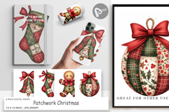 Patchwork Christmas Digital Paper Product Image 1