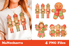 Christmas Patchwork Clipart | Angel Nutcracker Sublimation Product Image 1