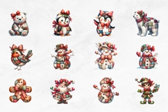 Patchwork Christmas Clipart PNG Bundle 46 Digital Files Product Image 2