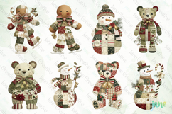 Patchwork Christmas Sublimation Clipart Bundle Product Image 3