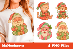 Christmas Patchwork Clipart | Santa Hot Cocoa Sublimation Product Image 1