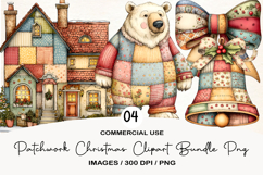 Patchwork Christmas Clipart Png Product Image 1