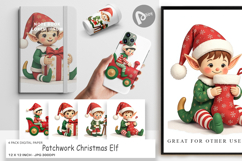 Digital Paper Patchwork Elf Product Image 1