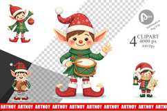Patchwork Elf Clipart Product Image 1