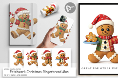Digital Paper Patchwork Gingerbread Product Image 1
