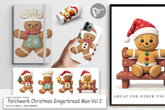 Digital Paper Patchwork Gingerbread Product Image 1