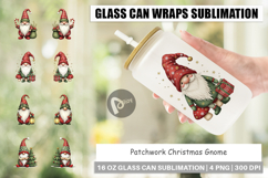 Patchwork Christmas Gnome Glass Can Product Image 1