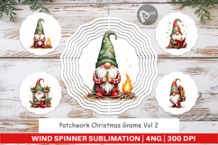 Patchwork Christmas Gnome Wind Spinner Product Image 1