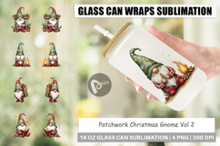 Patchwork Christmas Gnome Glass Can Product Image 1