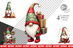 Patchwork Christmas Gnome Clipart Product Image 1