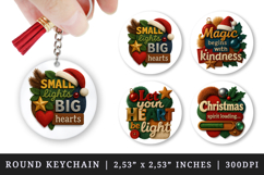 Patchwork Christmas round keychain sublimation design Product Image 1