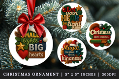 Patchwork Christmas round ornaments sublimation design Product Image 1