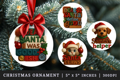 Patchwork Christmas round ornaments sublimation design Product Image 1