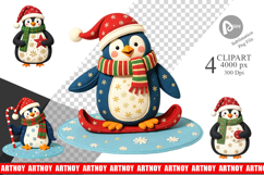 Patchwork Penguin Clipart Product Image 1
