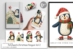 Digital Paper Patchwork Penguin Product Image 1