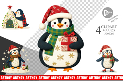 Patchwork Penguin Clipart Product Image 1