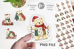 Patchwork Polar Bear Sticker Product Image 1
