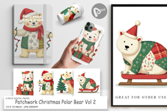 Digital Paper Patchwork Polar Bear Product Image 1