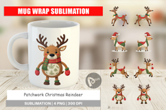 Mug Wrap Patchwork Reindeer Product Image 1