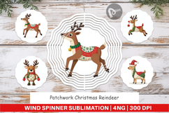 Wind Spinner Patchwork Reindeer Product Image 1