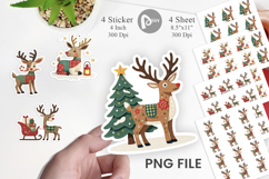 Patchwork Reindeer Sticker Product Image 1