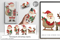 Digital Paper Patchwork Santa Product Image 1