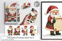 Digital Paper Patchwork Santa Product Image 1