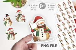 Patchwork Snowman Sticker Product Image 1