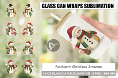 Glass Can Patchwork Snowman Product Image 1