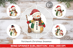 Wind Spinner Patchwork Snowman Product Image 1