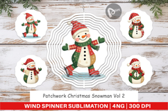 Wind Spinner Patchwork Snowman Product Image 1