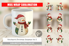 Mug Wrap Patchwork Snowman Product Image 1
