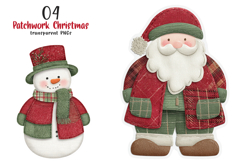 Patchwork Christmas Stickers PNG Product Image 1