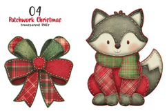 Patchwork Christmas Stickers PNG Product Image 1