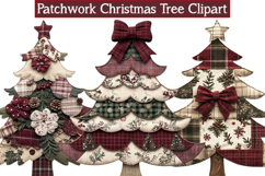 Patchwork Christmas Tree Clipart Product Image 1