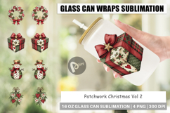 Patchwork Christmas Glass Can Product Image 1