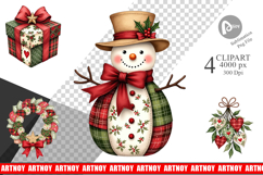 Patchwork Christmas Clipart Product Image 1